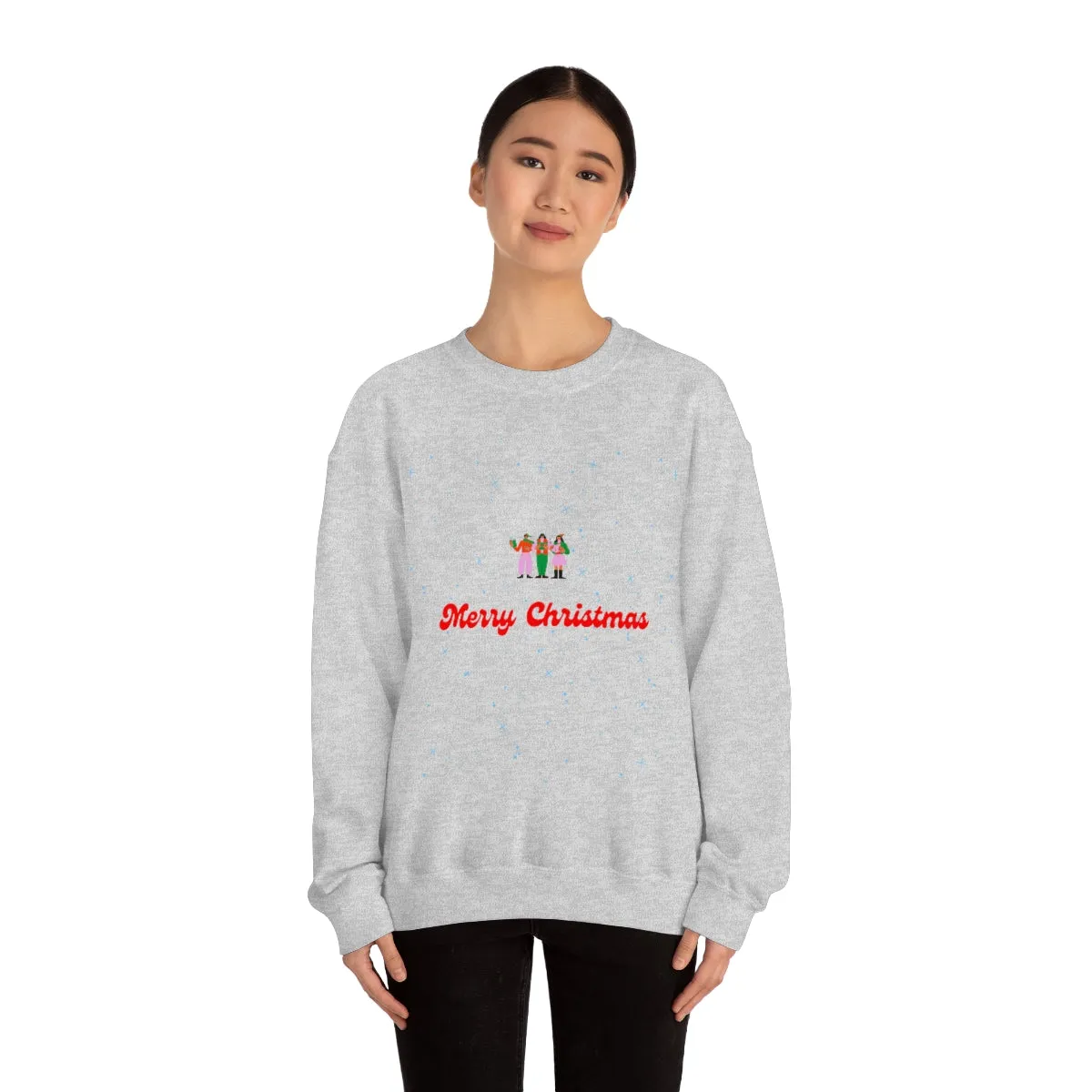 Pink Nutcracker Merry and Bright Minimalist Sweatshirt, Blue Nutcracker Sweatshirt, Trendy Christmas Sweatshirt, Pastel Xmas Crewneck