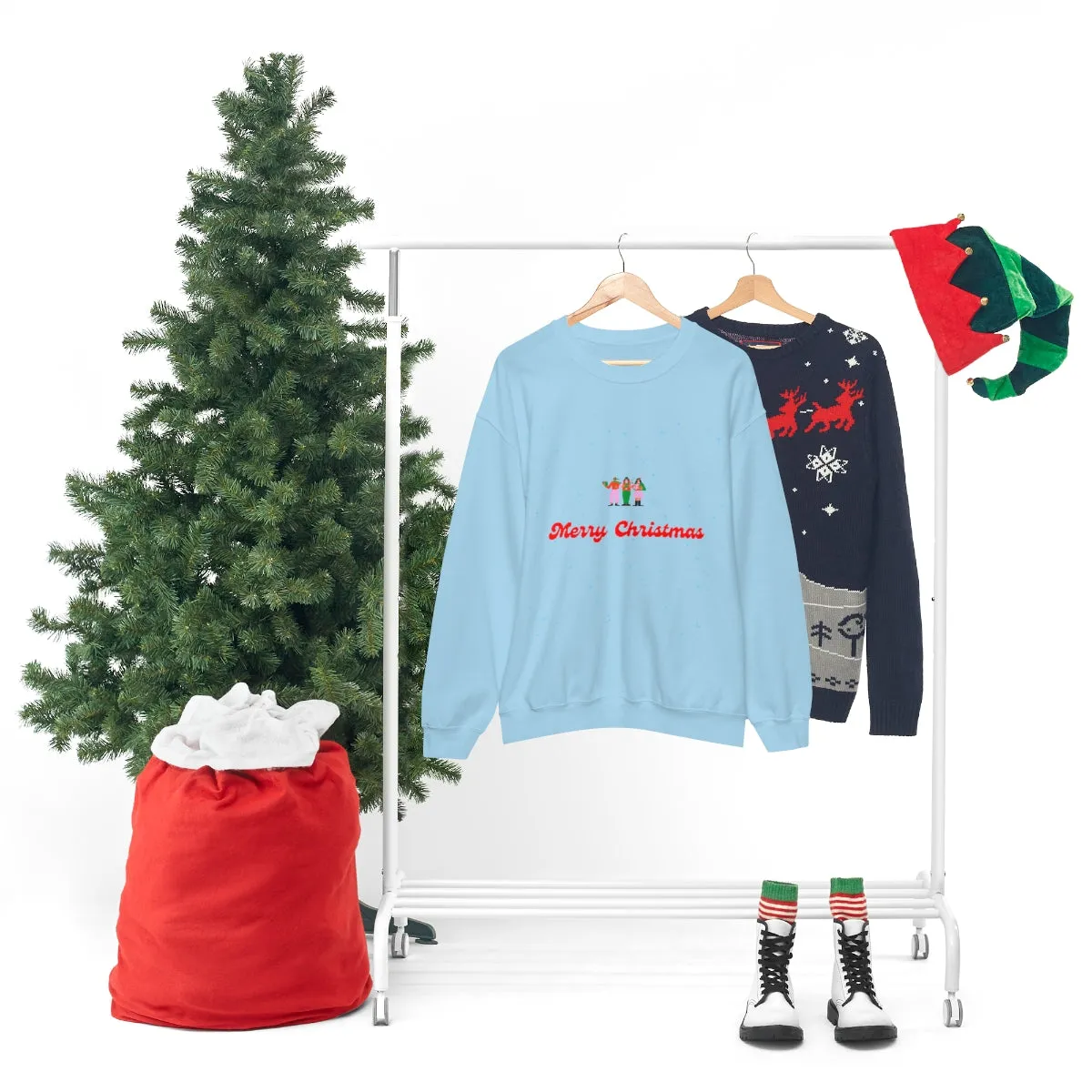 Pink Nutcracker Merry and Bright Minimalist Sweatshirt, Blue Nutcracker Sweatshirt, Trendy Christmas Sweatshirt, Pastel Xmas Crewneck