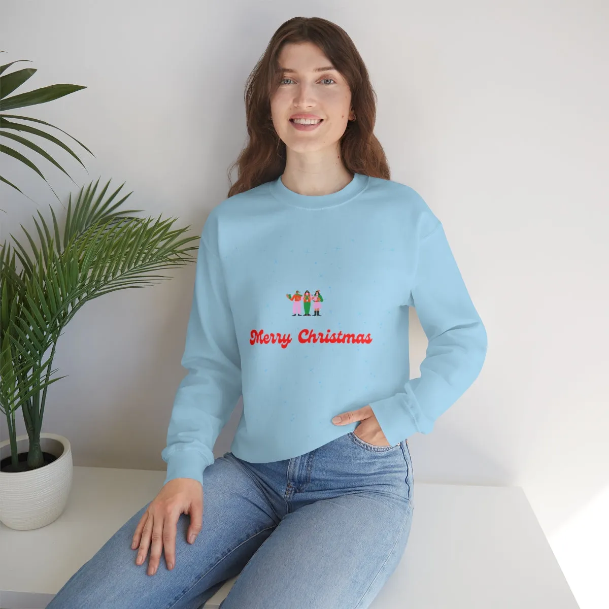 Pink Nutcracker Merry and Bright Minimalist Sweatshirt, Blue Nutcracker Sweatshirt, Trendy Christmas Sweatshirt, Pastel Xmas Crewneck