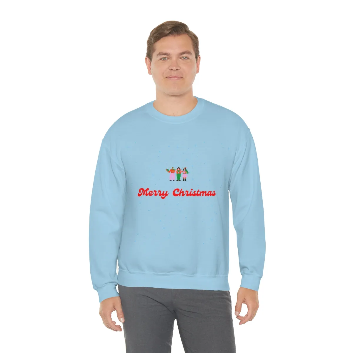 Pink Nutcracker Merry and Bright Minimalist Sweatshirt, Blue Nutcracker Sweatshirt, Trendy Christmas Sweatshirt, Pastel Xmas Crewneck