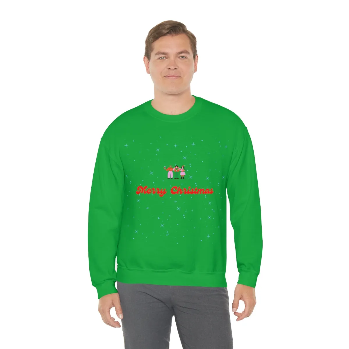 Pink Nutcracker Merry and Bright Minimalist Sweatshirt, Blue Nutcracker Sweatshirt, Trendy Christmas Sweatshirt, Pastel Xmas Crewneck