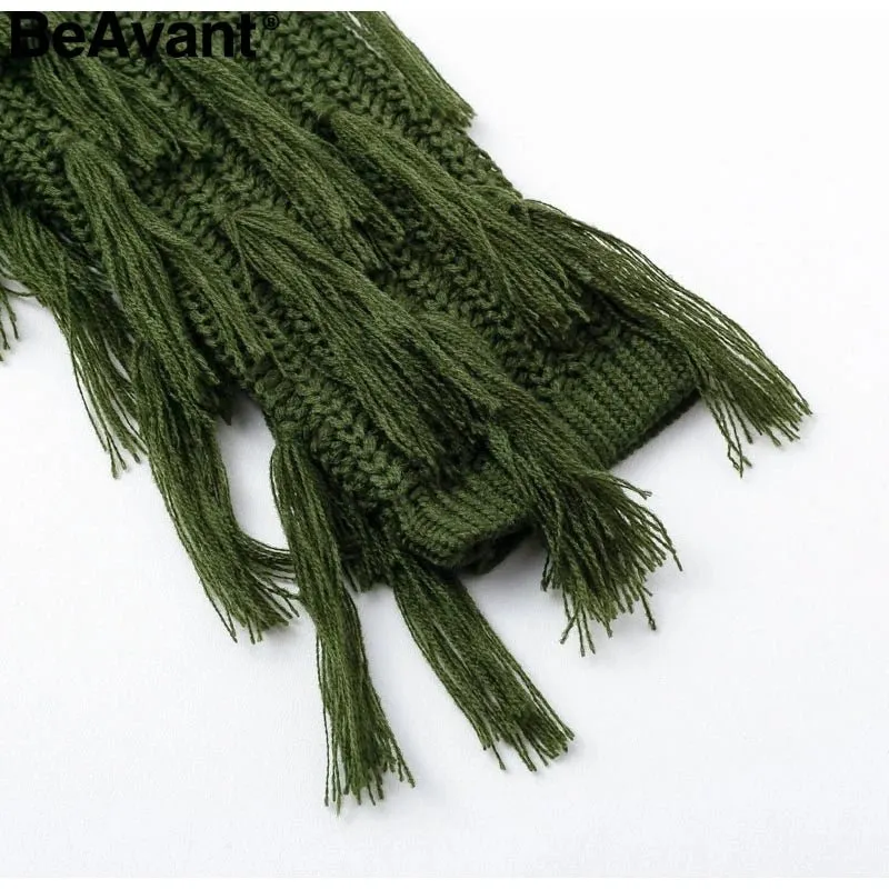 Pre Order:  Tassel Sleeves Knit Sweater