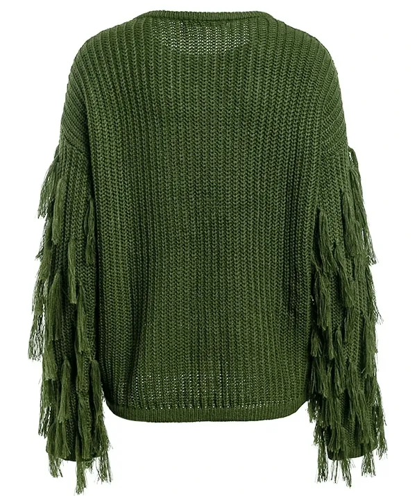 Pre Order:  Tassel Sleeves Knit Sweater
