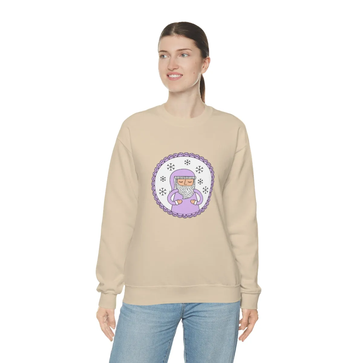 Purple Santa Claus Sweatshirt, Pink Santa Sweatshirt, Trendy Noel Minimalist Christmas Sweatshirt, Xmas Santa Crewneck Top, Pastel Holiday
