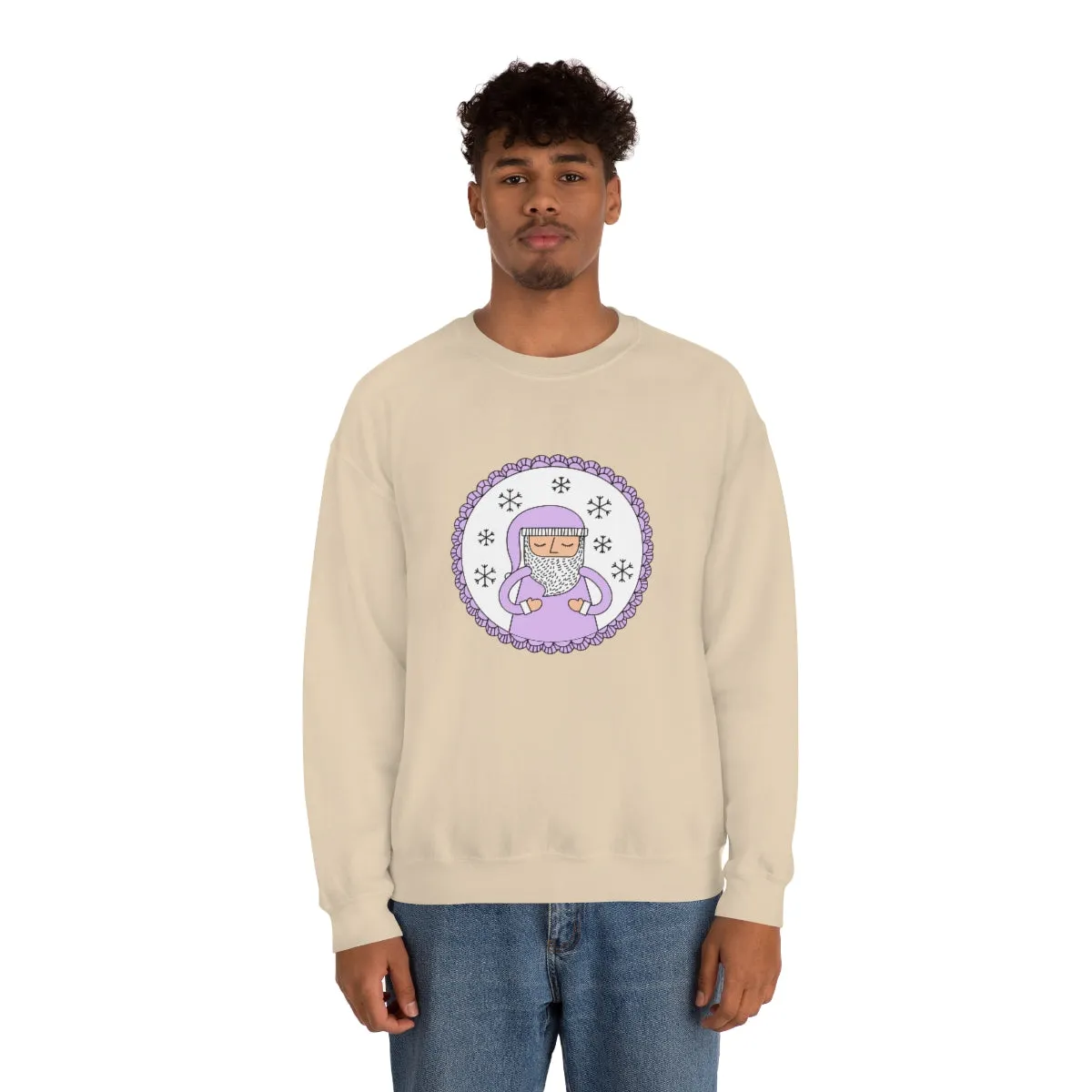 Purple Santa Claus Sweatshirt, Pink Santa Sweatshirt, Trendy Noel Minimalist Christmas Sweatshirt, Xmas Santa Crewneck Top, Pastel Holiday