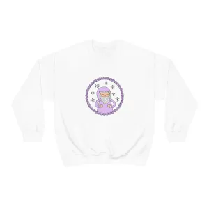 Purple Santa Claus Sweatshirt, Pink Santa Sweatshirt, Trendy Noel Minimalist Christmas Sweatshirt, Xmas Santa Crewneck Top, Pastel Holiday