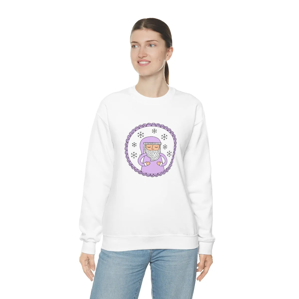 Purple Santa Claus Sweatshirt, Pink Santa Sweatshirt, Trendy Noel Minimalist Christmas Sweatshirt, Xmas Santa Crewneck Top, Pastel Holiday