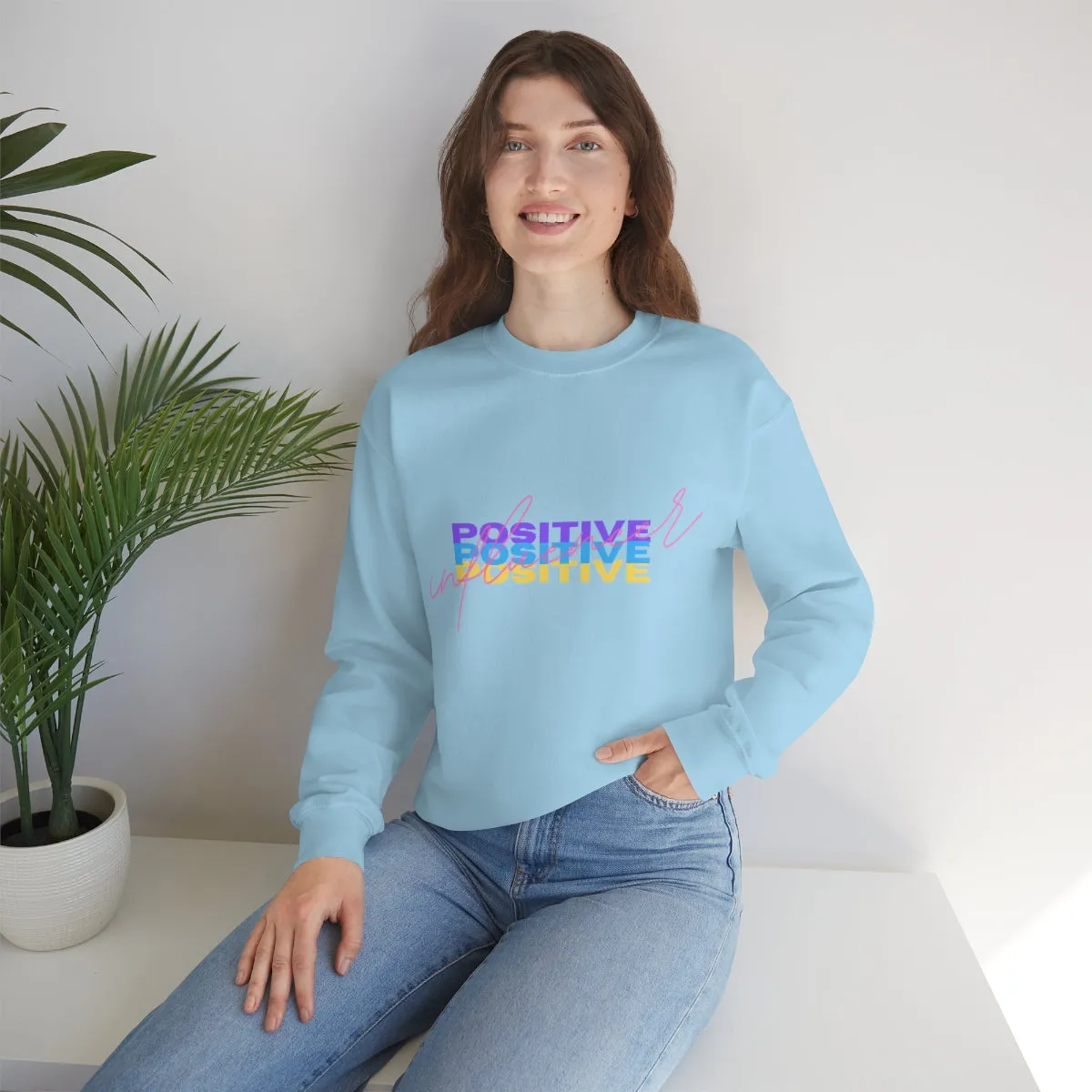 Retro Trendy Influencer Sweatshirt, Oversized Positive Influencer Crewneck Sweatshirt, VSCO Girl, Tumblr Top, 80s Retro Gift