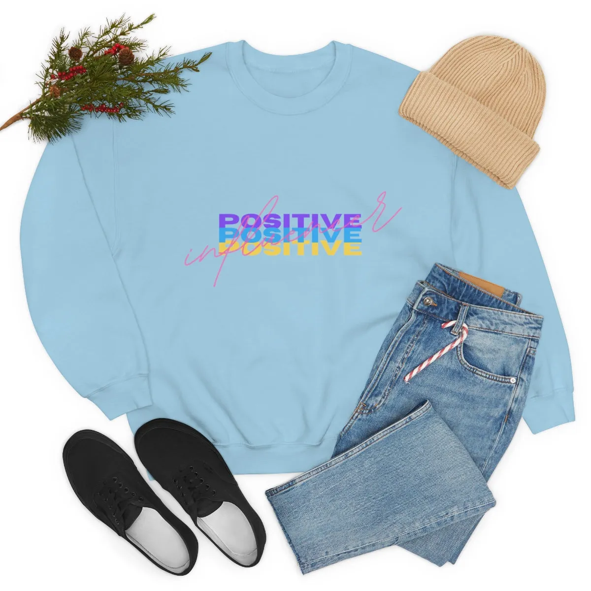 Retro Trendy Influencer Sweatshirt, Oversized Positive Influencer Crewneck Sweatshirt, VSCO Girl, Tumblr Top, 80s Retro Gift