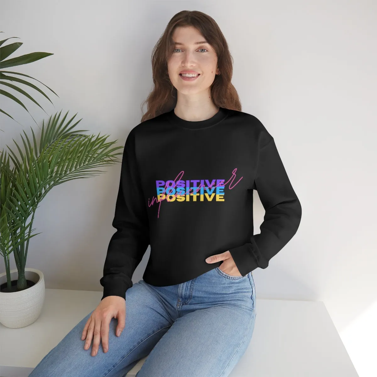 Retro Trendy Influencer Sweatshirt, Oversized Positive Influencer Crewneck Sweatshirt, VSCO Girl, Tumblr Top, 80s Retro Gift