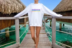Retro Trendy Influencer Sweatshirt, Oversized Positive Influencer Crewneck Sweatshirt, VSCO Girl, Tumblr Top, 80s Retro Gift
