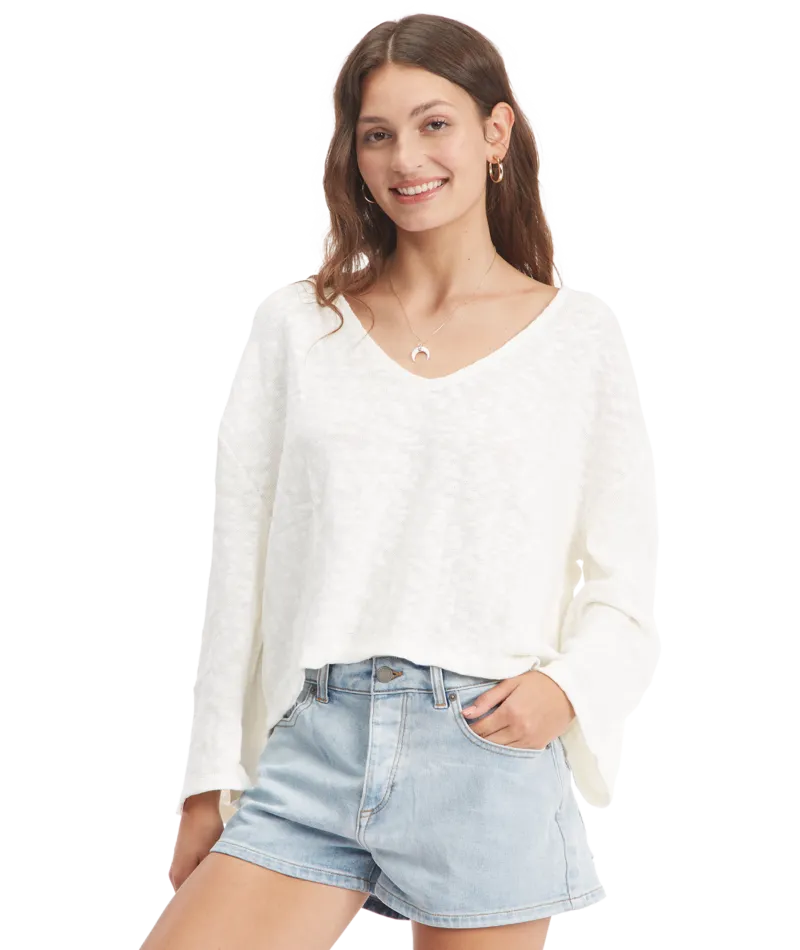 Roxy Board Walk Sweater-Snow White