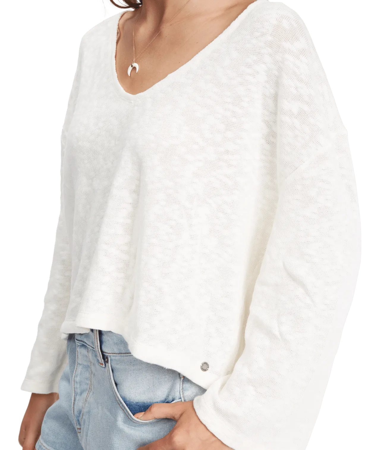 Roxy Board Walk Sweater-Snow White