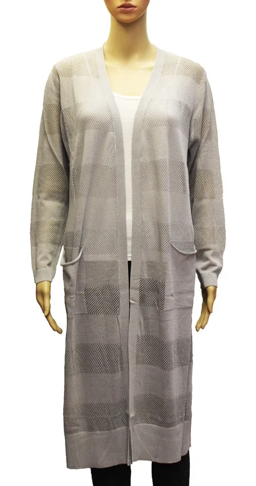 Sheer Long Knit Cardigan-SHW1913