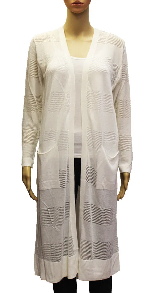 Sheer Long Knit Cardigan-SHW1913