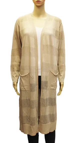 Sheer Long Knit Cardigan-SHW1913