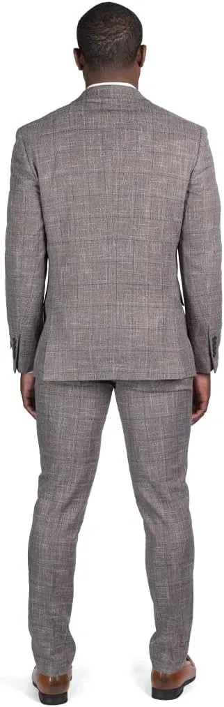 Slim Fit 2 Button Plaid Tweed Men's Suit Notch Lapel SD95818