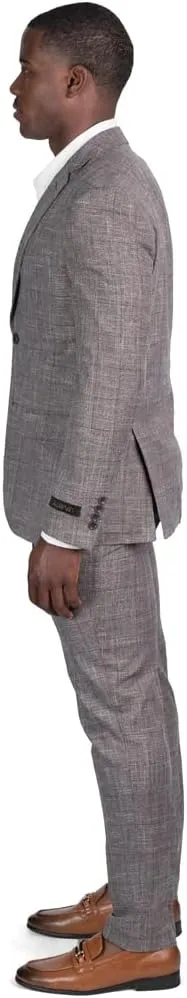 Slim Fit 2 Button Plaid Tweed Men's Suit Notch Lapel SD95818