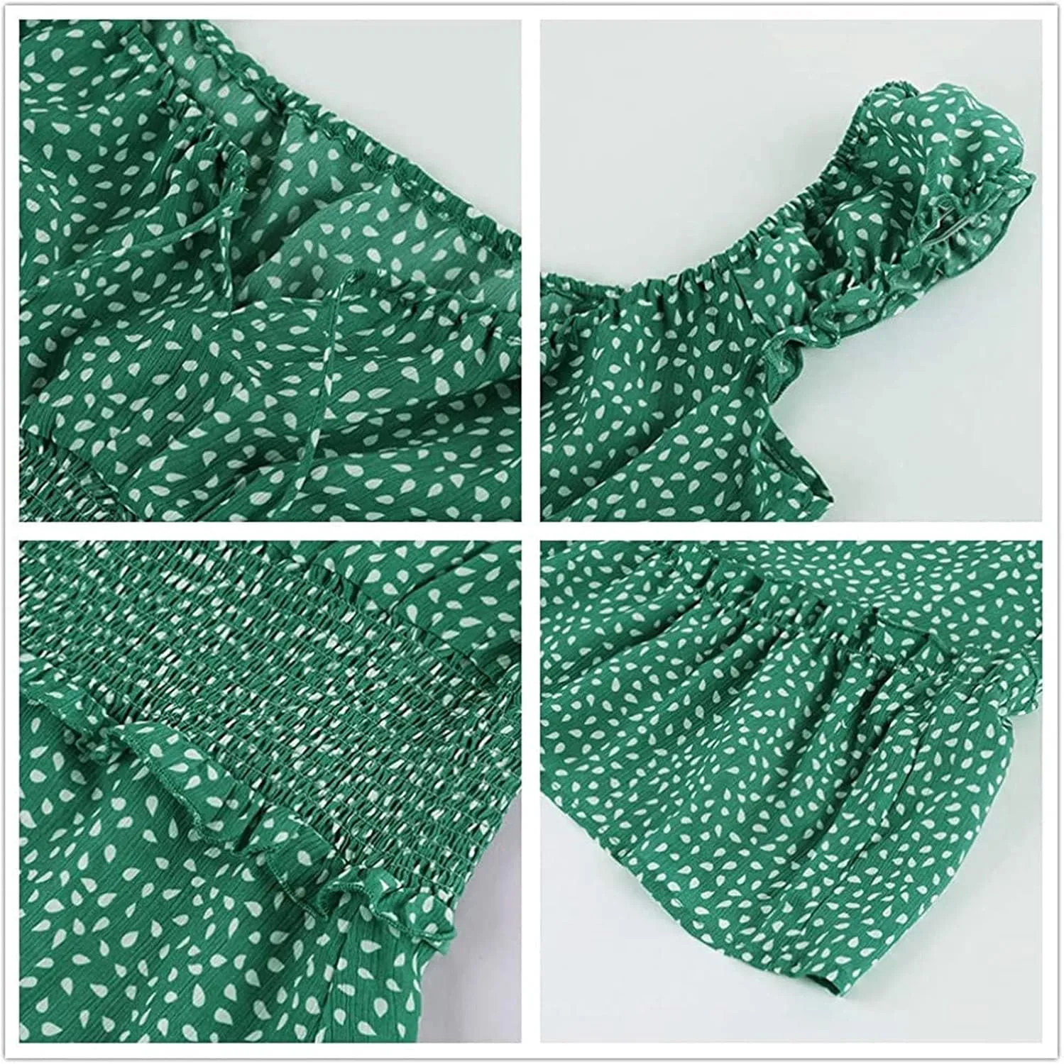 Square Neck Mini Dress for Women Short Sleeve Tie Front Smocked Dress Summer Floral Print Ruffle Vacation Beach Dress