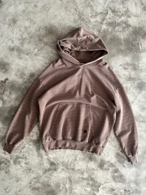 Striped Washed Hoodie - Mocca