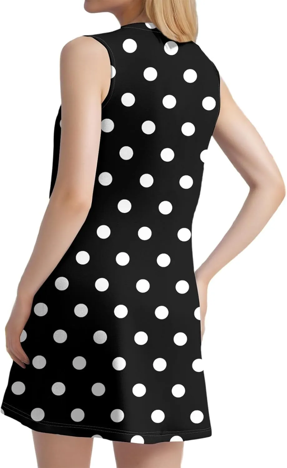 Summer Dresses for Women 2025 Loose O Neck Sundresses Sleeveless Pleated Tank Dress Beach Casual Print Dress with Pockets