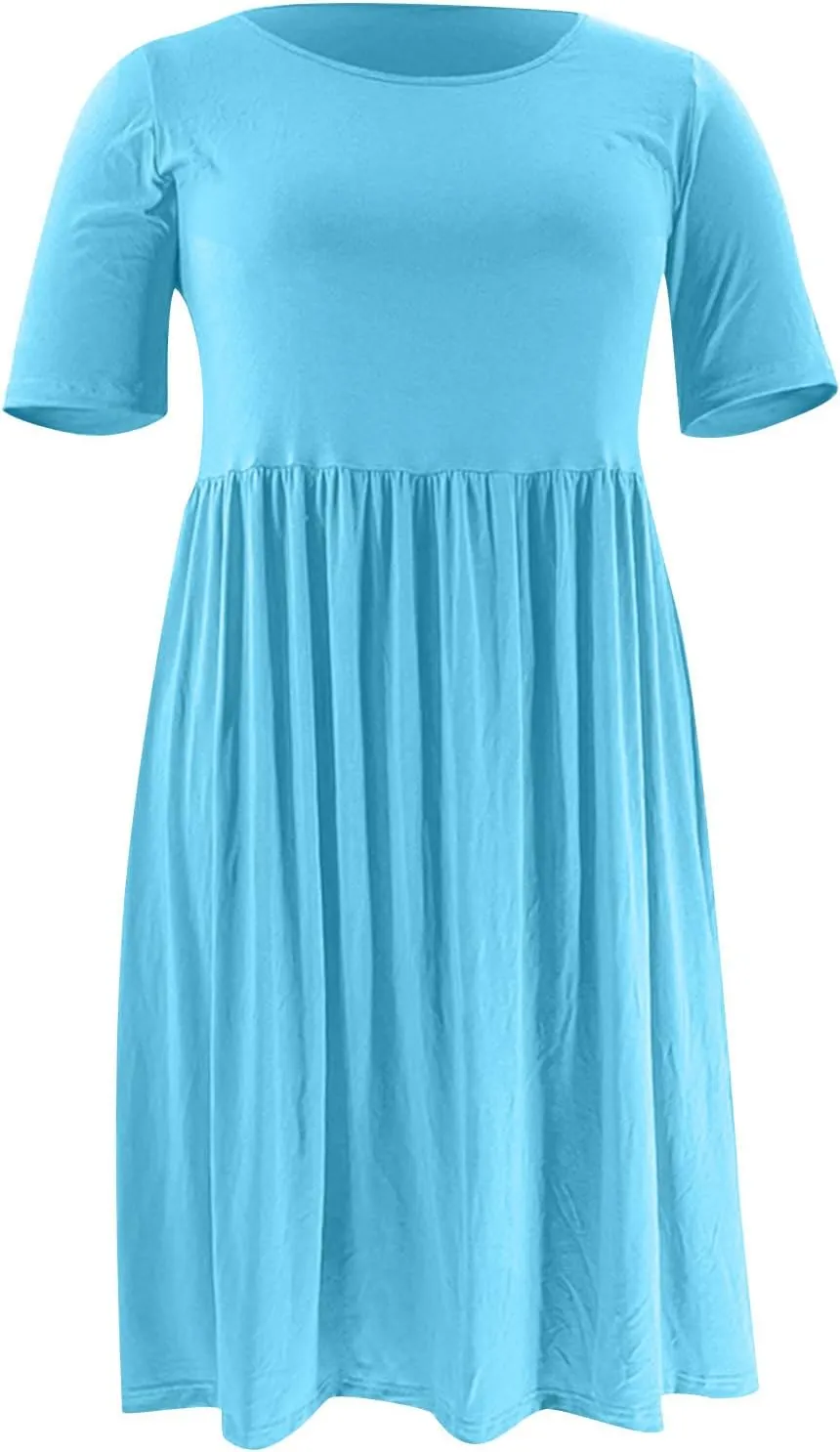 Summer Dresses for Women 2025 Plus Size Casual Midi Dress Short Sleeve Beach Swing Flowy Tiered Sundress