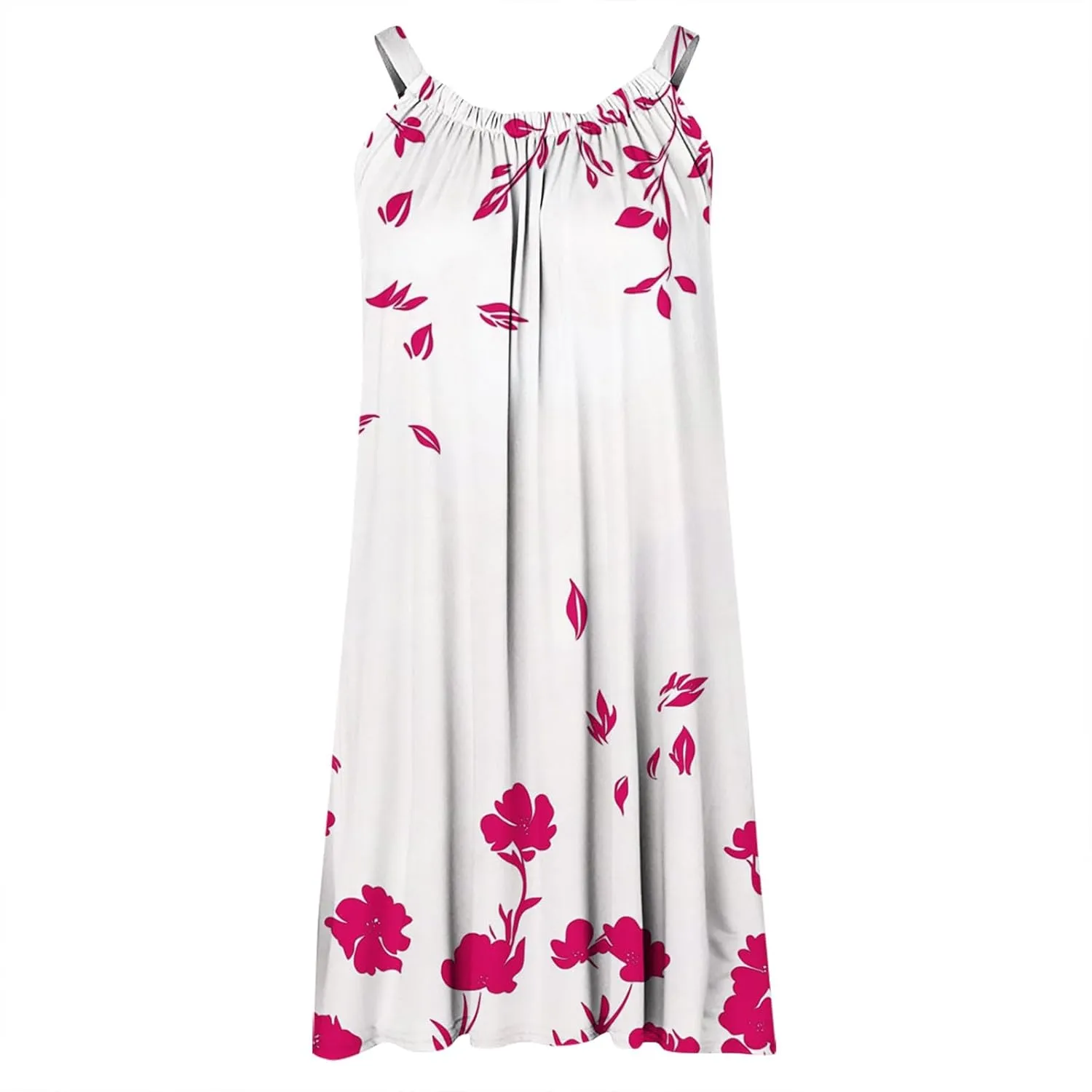 Sundresses for Women Floral Printed Casual Loose Sleeveless Beach Dress 2025 Summer V-Neck Coverup Mini Dresses