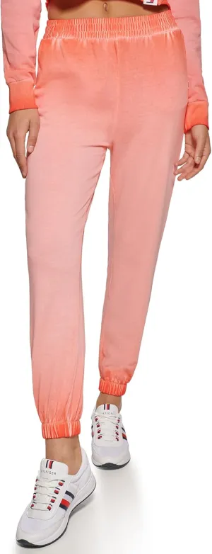 Tommy Hilfiger Women's Terry Fabric Pigment Dye Wash Boyfriend Fit Jogger