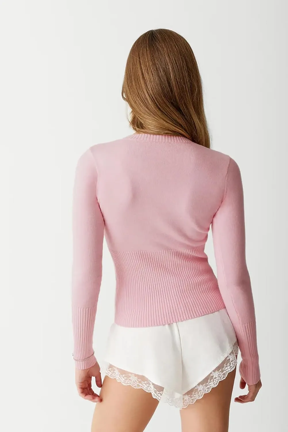 Womens Open Front Button Up Cropped Cardigan Ribbed Knit Long Sleeve Shirt Casual Solid Crop Top Cardigan Sweater