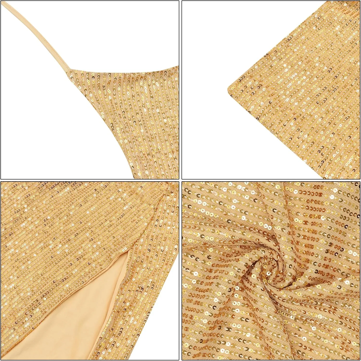 Women's Sequin Halter Bodycon Mini Dress Split Hem Backless Cowl Neck Sexy Short Dress Open Back Cocktail Party Dresses