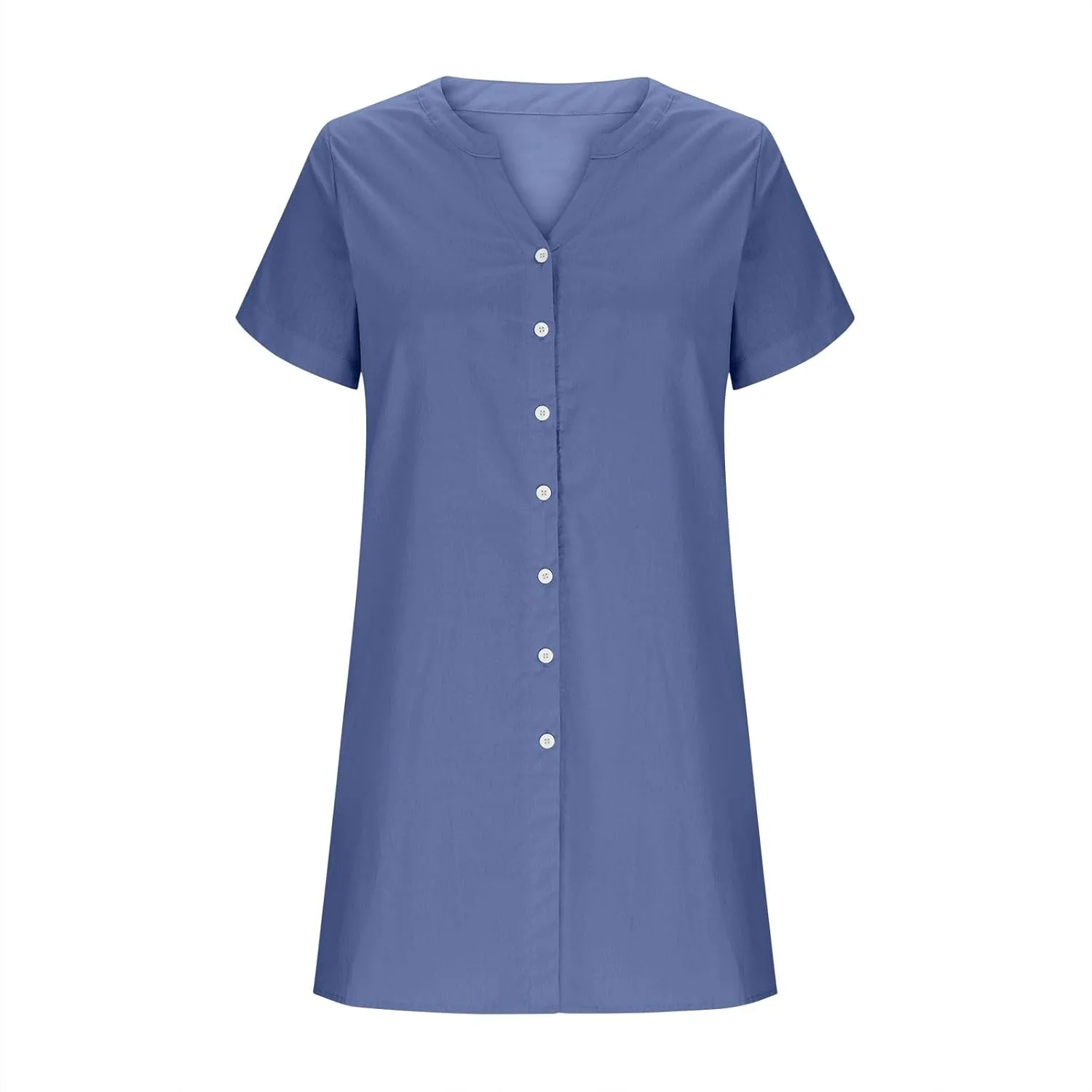 Women's Summer Short Dresses Trendy Button Down Plus Size V Neck Boho Sundress Spring Mini Dress 2025